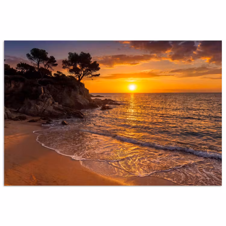 Poster - Zee - Kust - Zonsondergang - Natuur - Oranje — 1