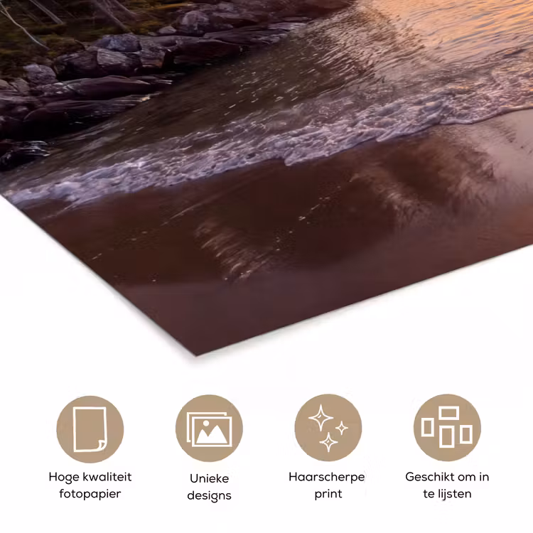 Poster - Zonsondergang - Kust - Water - Natuur - Oranje — 5
