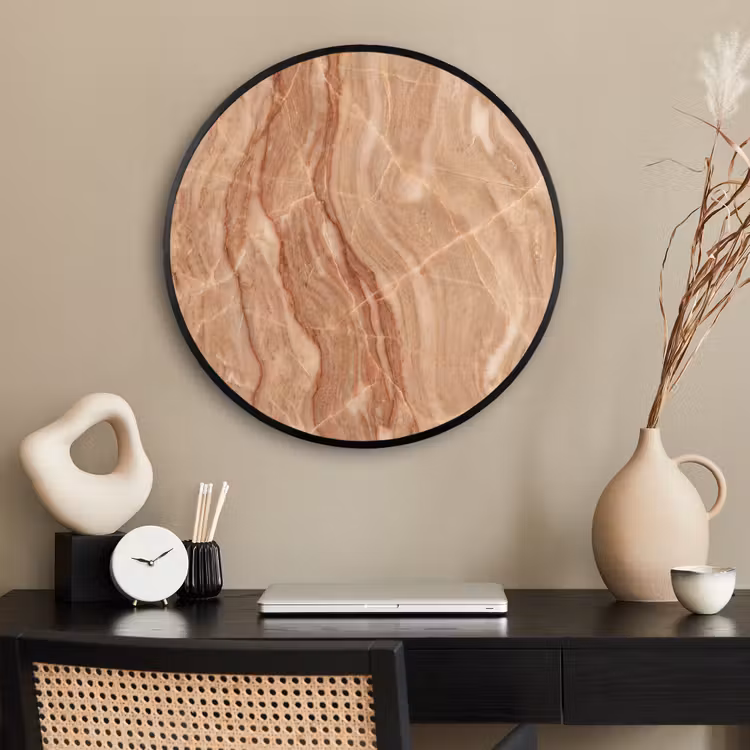 Ronde fotolijst - Marmer - Ader - Natuur - Abstract - Beige — 2