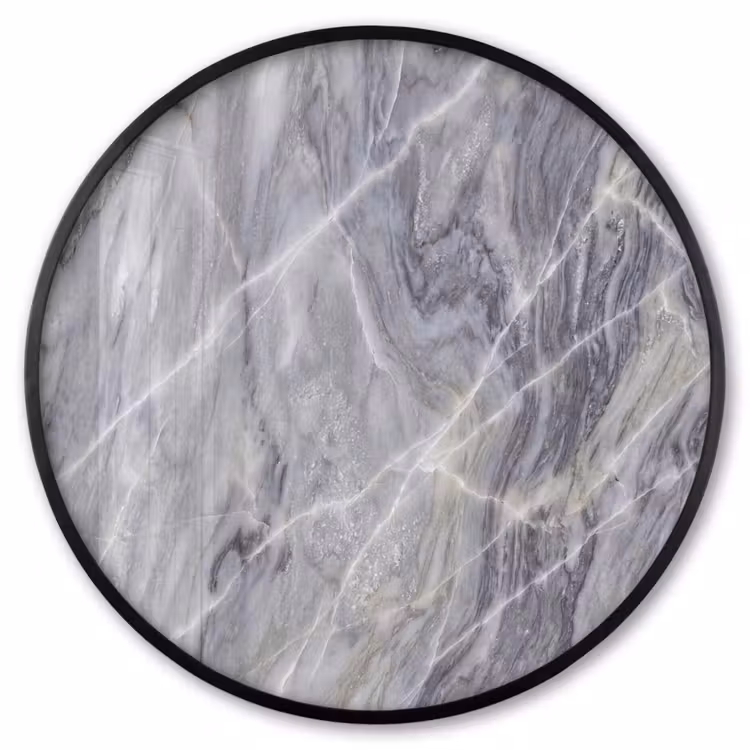 Ronde fotolijst - Marmer - Ader - Patroon - Abstract - Grijs — 1