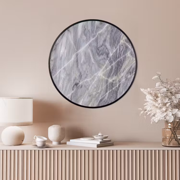 Ronde fotolijst - Marmer - Ader - Patroon - Abstract - Grijs — 4