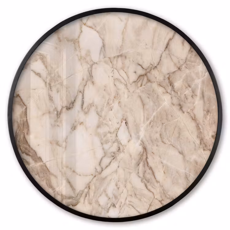 Ronde fotolijst - Marmer - Aderen - Textuur - Beige - Modern — 1