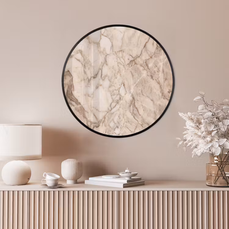 Ronde fotolijst - Marmer - Aderen - Textuur - Beige - Modern — 4