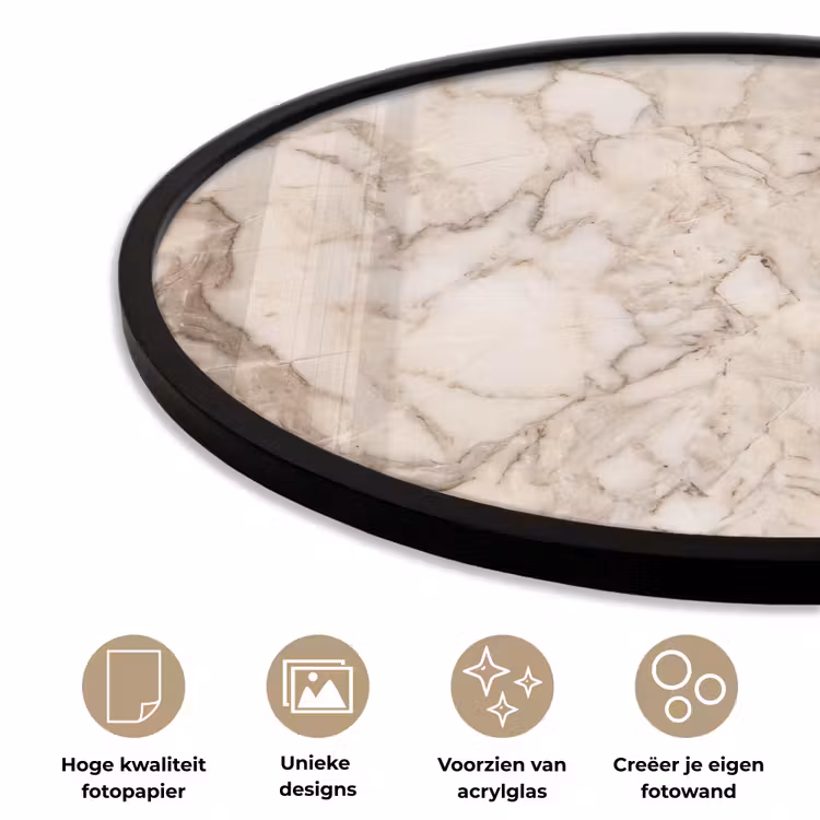 Ronde fotolijst - Marmer - Aderen - Textuur - Beige - Modern — 5