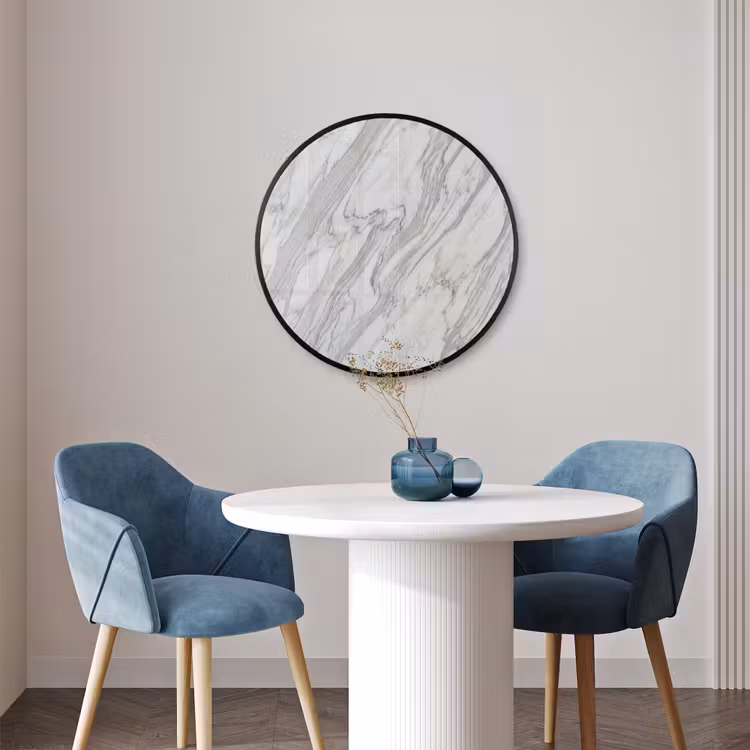 Ronde fotolijst - Marmer - Wit - Grijs - Structuur - Modern — 3