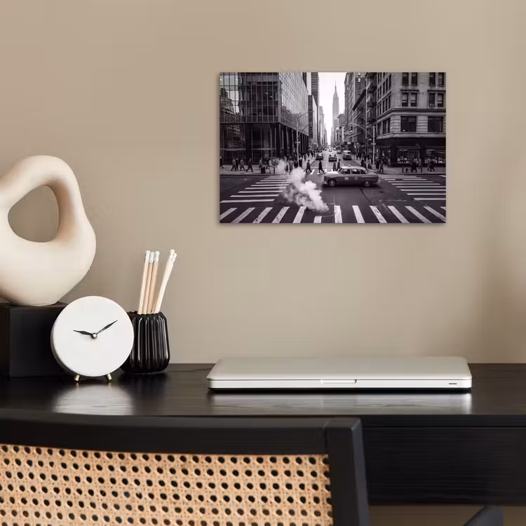 Poster - Stad - Straat - Gebouwen - Verkeer - Zwart-wit — 2