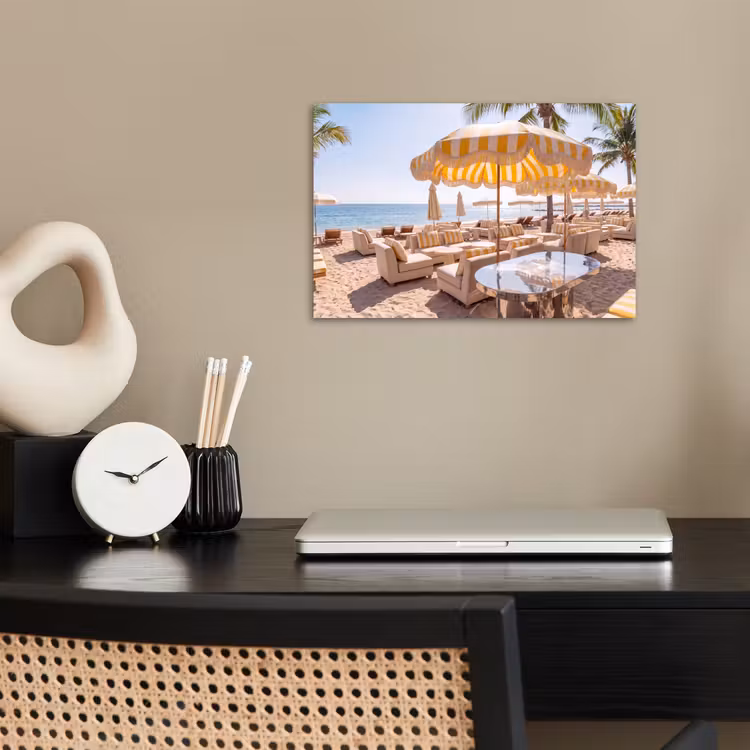 Poster - Strand - Ligbedden - Vakantie - Modern - Geel — 2