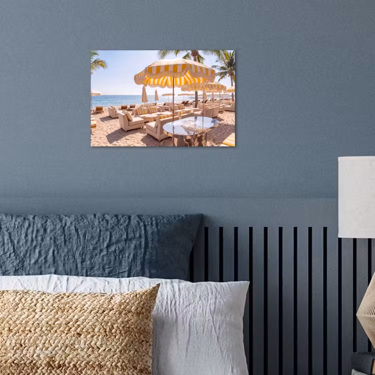 Poster - Strand - Ligbedden - Vakantie - Modern - Geel — 3