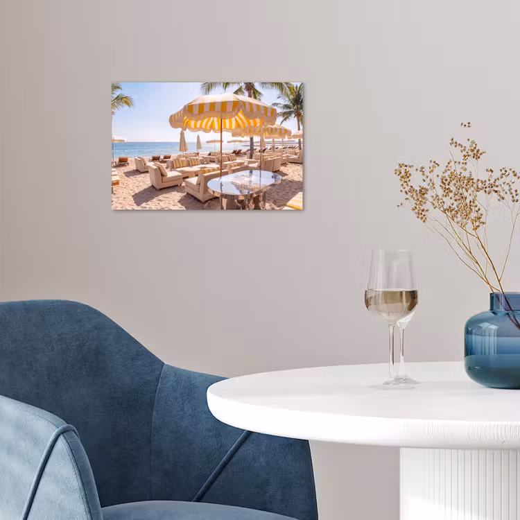 Poster - Strand - Ligbedden - Vakantie - Modern - Geel — 4
