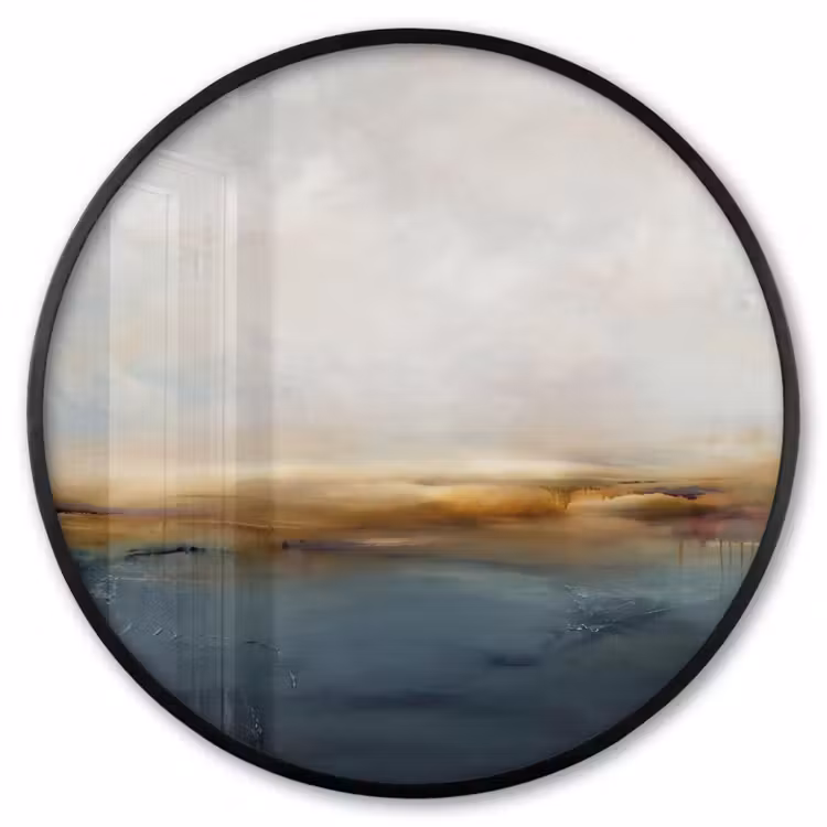 Ronde fotolijst - Abstract - Horizon - Water - Modern - Beige — 1