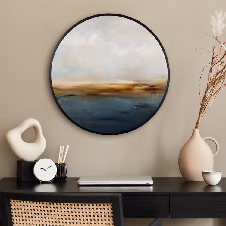 Ronde fotolijst - Abstract - Horizon - Water - Modern - Beige — 2