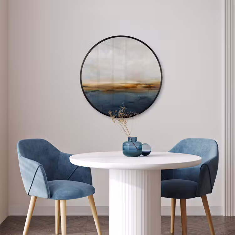 Ronde fotolijst - Abstract - Horizon - Water - Modern - Beige — 3