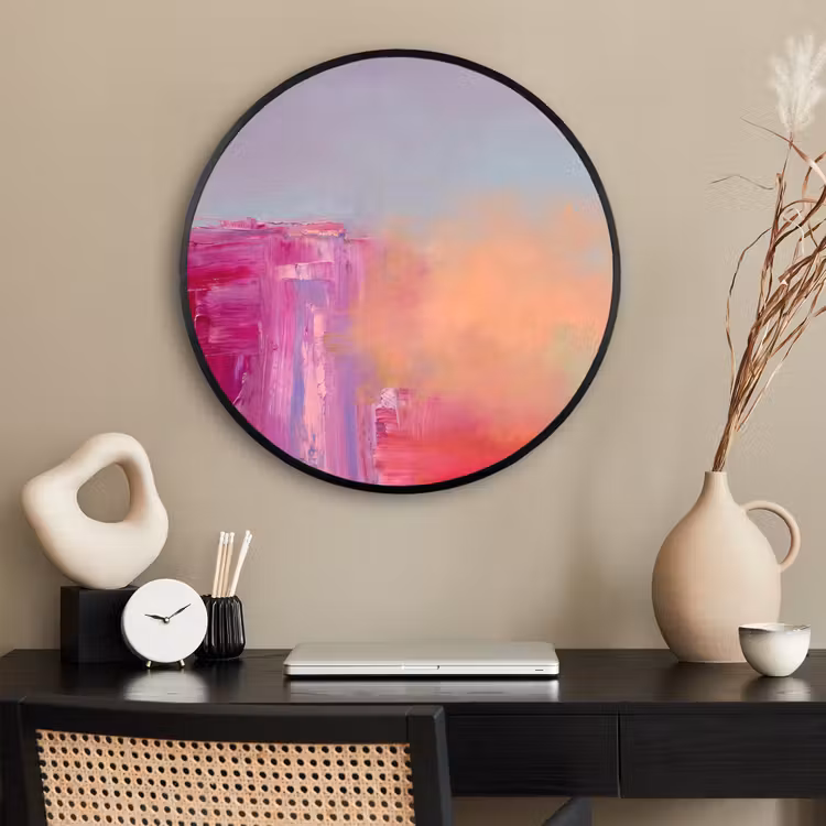 Ronde fotolijst - Abstract - Kleuren - Modern - Roze — 2