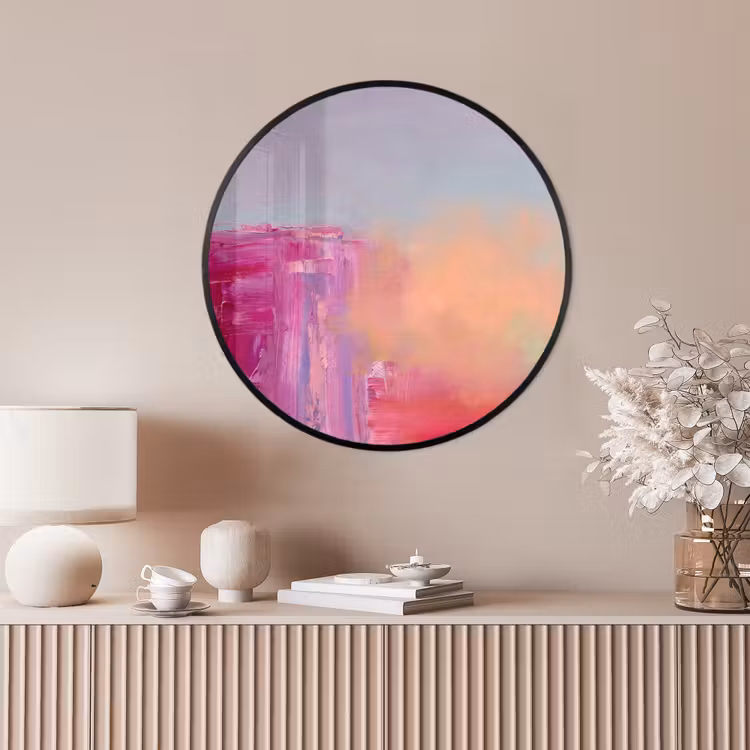 Ronde fotolijst - Abstract - Kleuren - Modern - Roze — 4