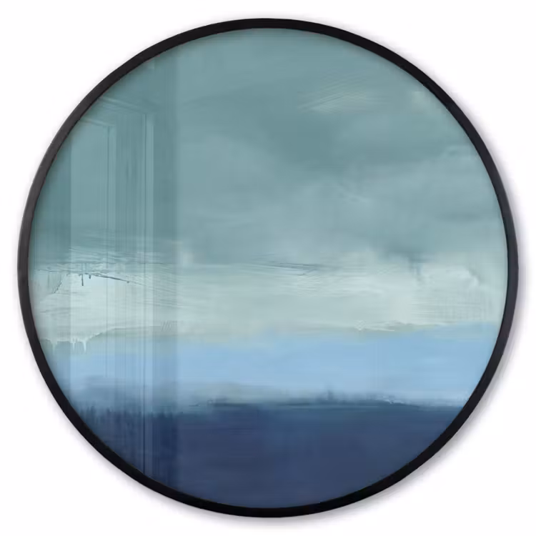 Ronde fotolijst - Abstract - Lagen - Rust - Modern - Blauw — 1