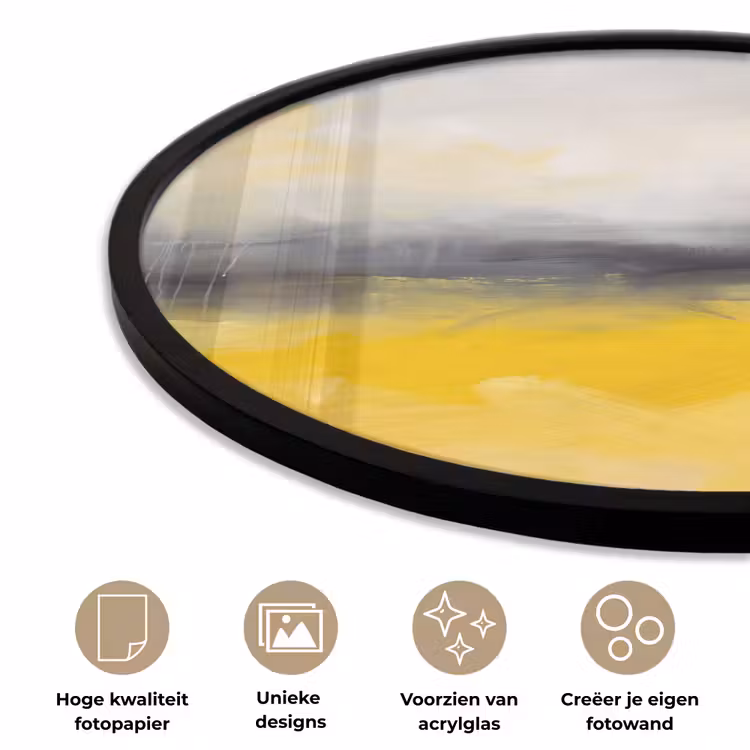 Ronde fotolijst - Abstract - Landschap - Modern - Geel — 5