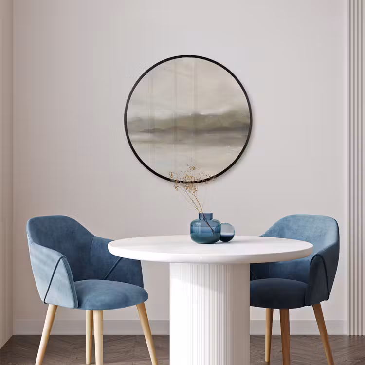 Ronde fotolijst - Abstract - Landschap - Nevel - Modern - Grijs — 3
