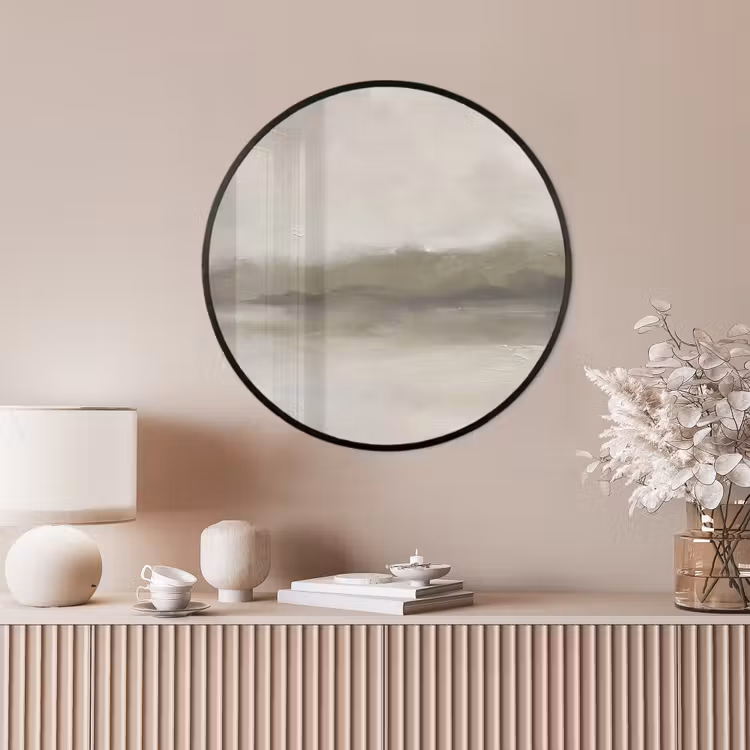 Ronde fotolijst - Abstract - Landschap - Nevel - Modern - Grijs — 4