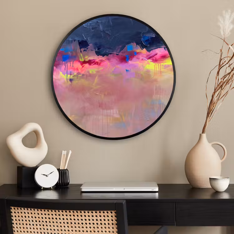 Ronde fotolijst - Abstract - Textuur - Kleuren - Modern - Roze — 2