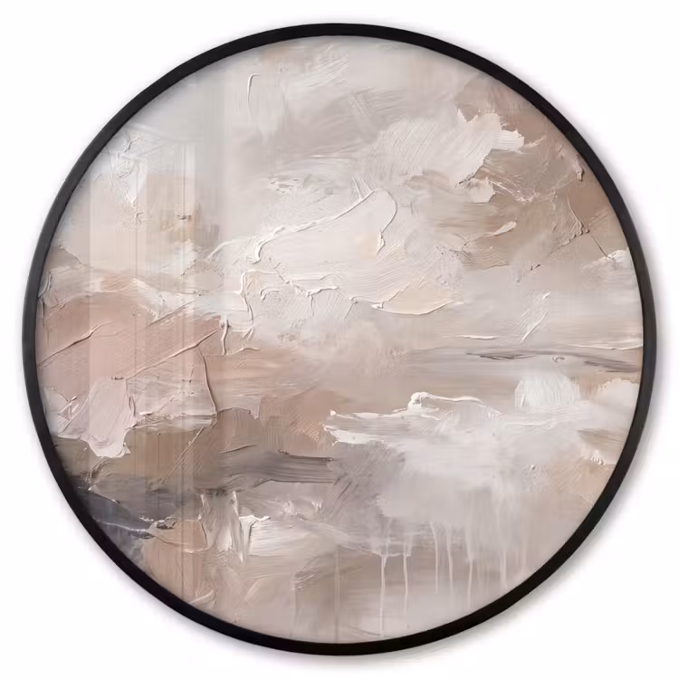 Ronde fotolijst - Abstract - Textuur - Kunst - Modern - Beige — 1