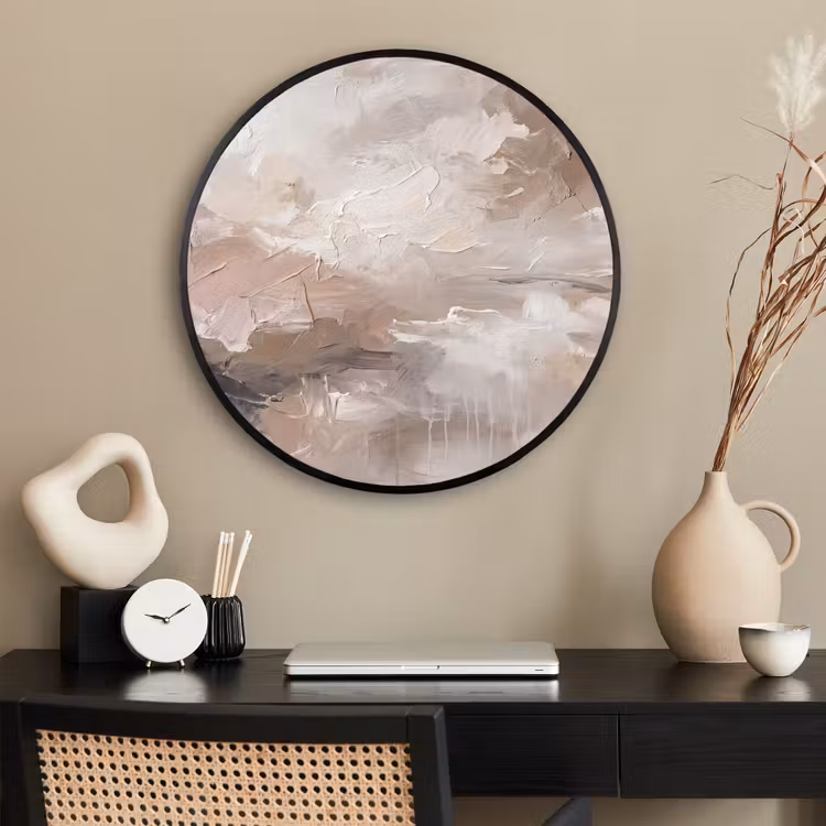 Ronde fotolijst - Abstract - Textuur - Kunst - Modern - Beige — 2