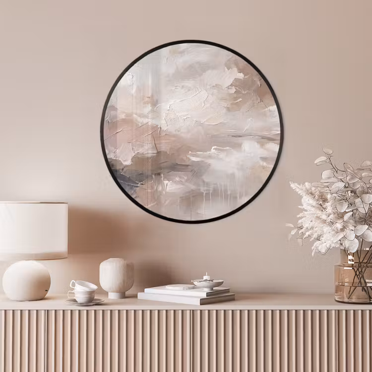 Ronde fotolijst - Abstract - Textuur - Kunst - Modern - Beige — 4