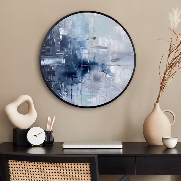Ronde fotolijst - Abstract - Textuur - Kunst - Modern - Blauw — 2
