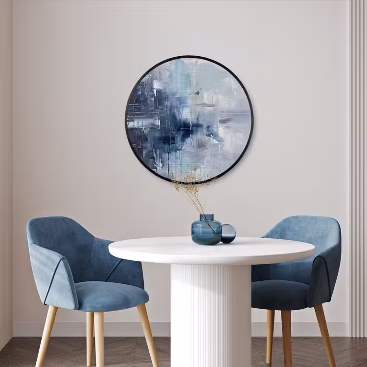 Ronde fotolijst - Abstract - Textuur - Kunst - Modern - Blauw — 3
