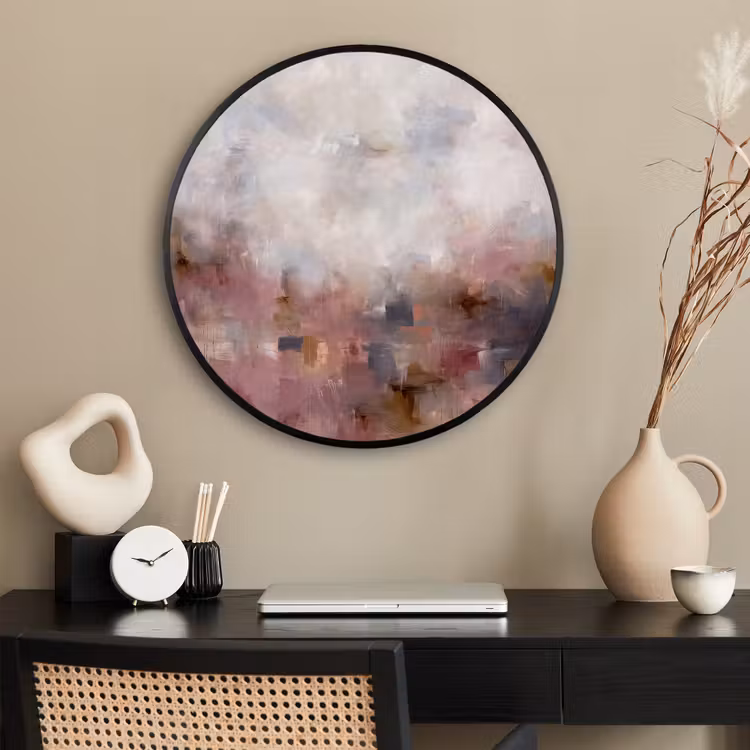 Ronde fotolijst - Abstract - Vloeiend - Kunst - Modern - Beige — 2