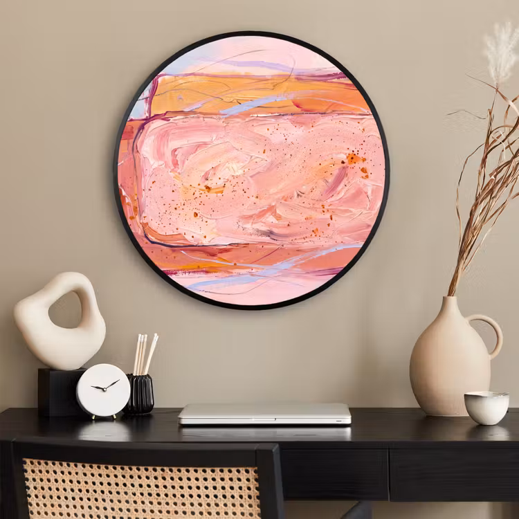 Ronde fotolijst - Abstract - Vormen - Modern - Roze — 2