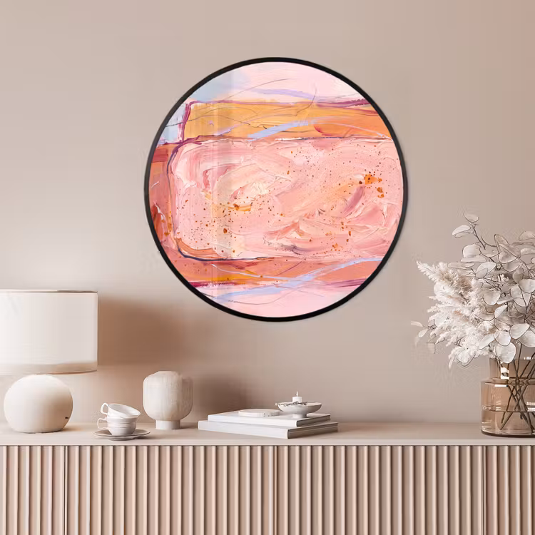 Ronde fotolijst - Abstract - Vormen - Modern - Roze — 4