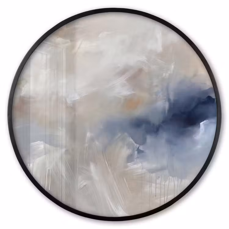 Ronde fotolijst - Abstract - Wolken - Sfeer - Modern - Beige — 1