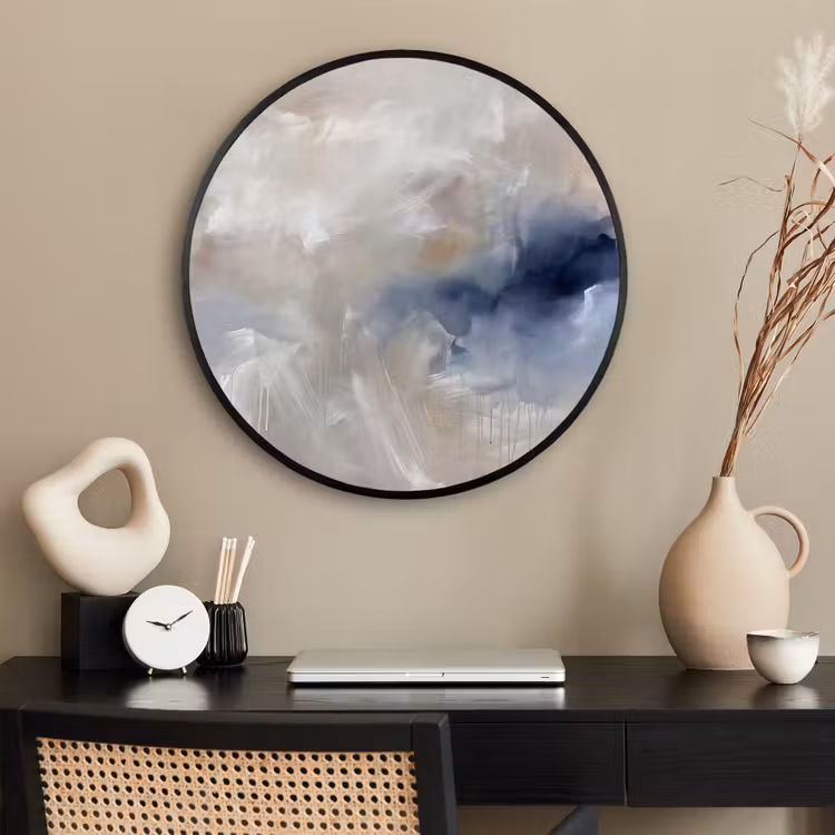 Ronde fotolijst - Abstract - Wolken - Sfeer - Modern - Beige — 2