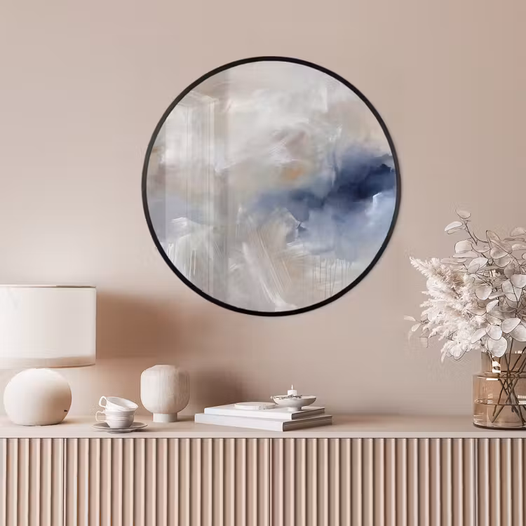 Ronde fotolijst - Abstract - Wolken - Sfeer - Modern - Beige — 4