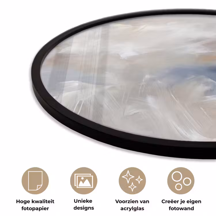 Ronde fotolijst - Abstract - Wolken - Sfeer - Modern - Beige — 5