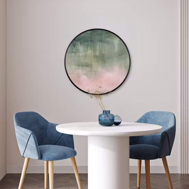 Ronde fotolijst - Kunst - Abstract - Modern - Groen - Roze — 3