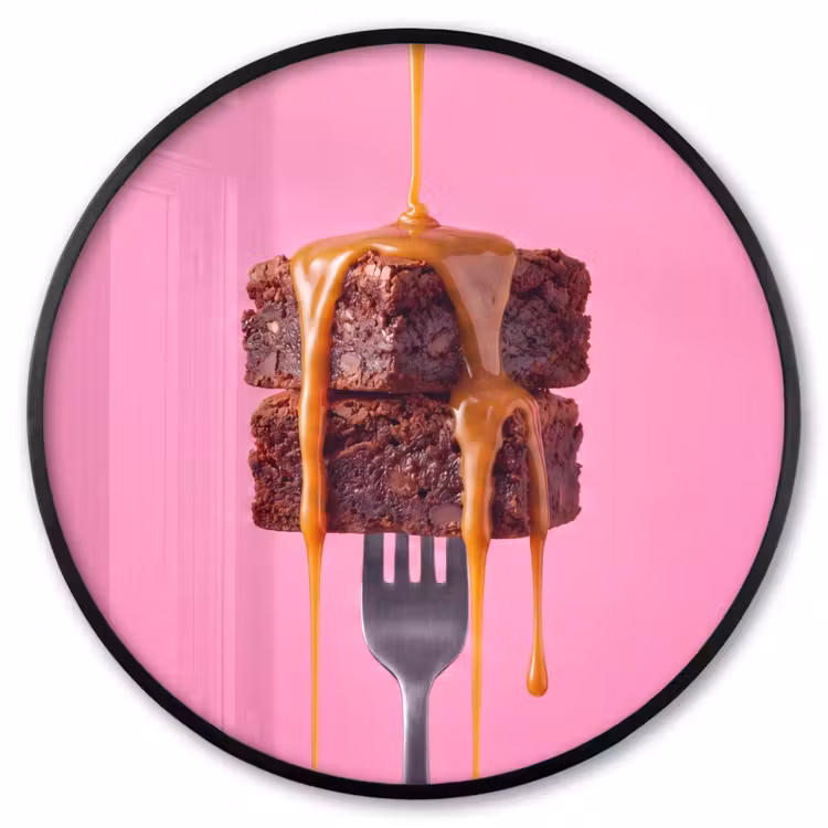 Ronde fotolijst - Brownie - Karamel - Eten — 1
