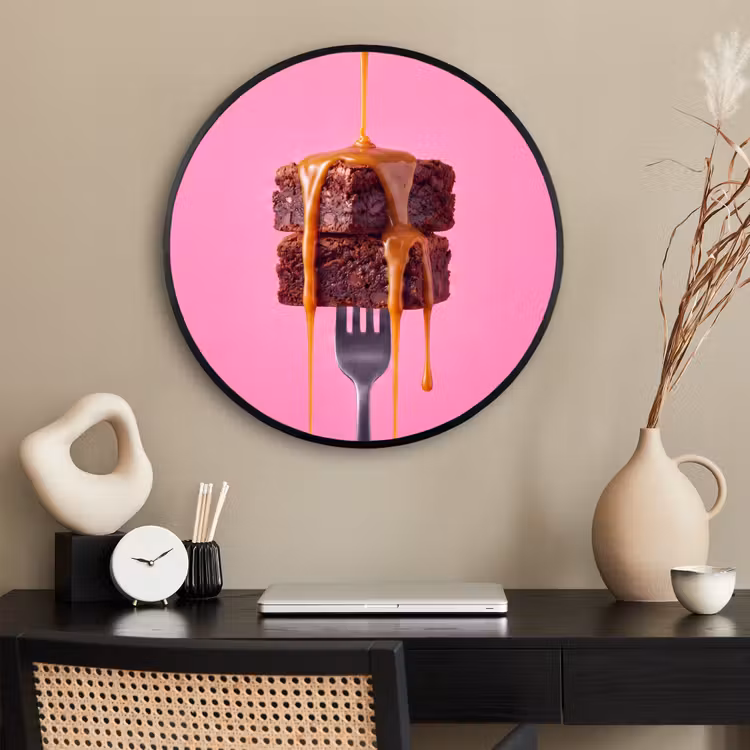 Ronde fotolijst - Brownie - Karamel - Eten — 2