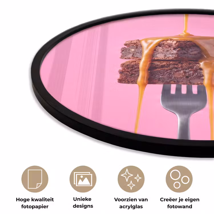 Ronde fotolijst - Brownie - Karamel - Eten — 5