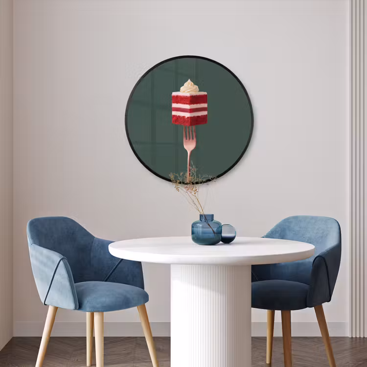 Ronde fotolijst - Cake - Vork - Rood — 3