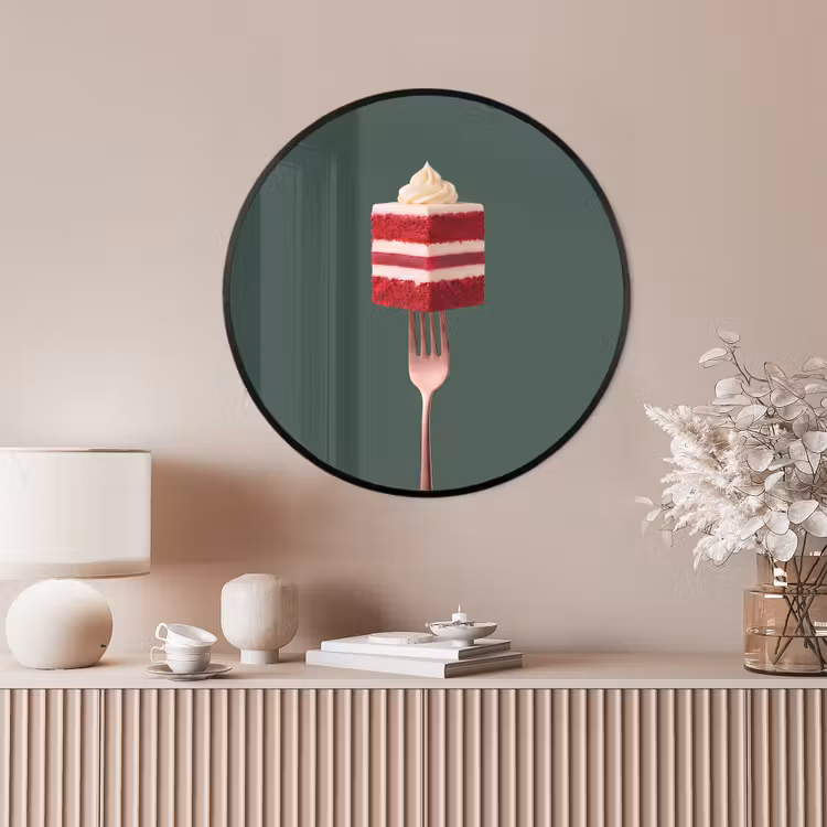 Ronde fotolijst - Cake - Vork - Rood — 4