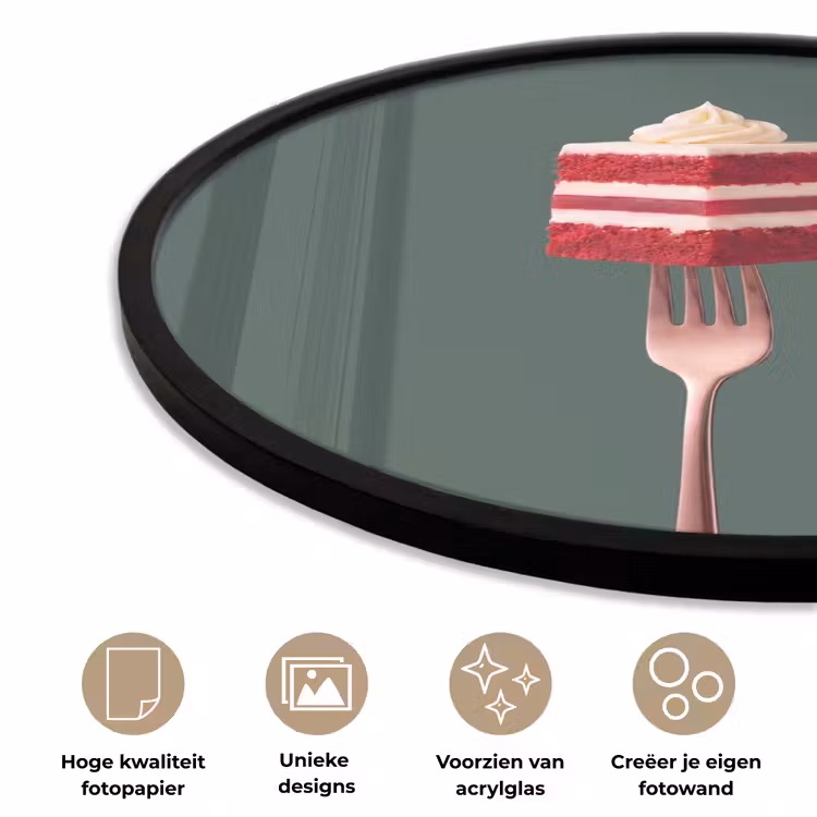 Ronde fotolijst - Cake - Vork - Rood — 5