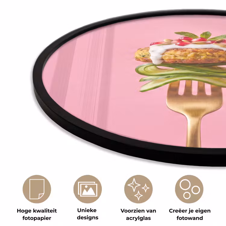 Ronde fotolijst - Eten - Vork - Roze — 5