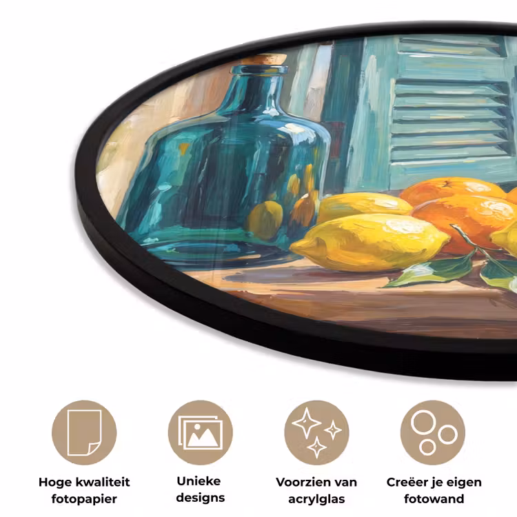 Ronde fotolijst - Fles - Fruit - Stilleven — 5