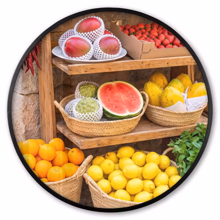 Ronde fotolijst - Fruit - Markt - Vers — 1