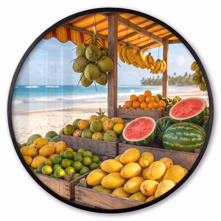 Ronde fotolijst - Fruit - Strand - Tropisch — 1