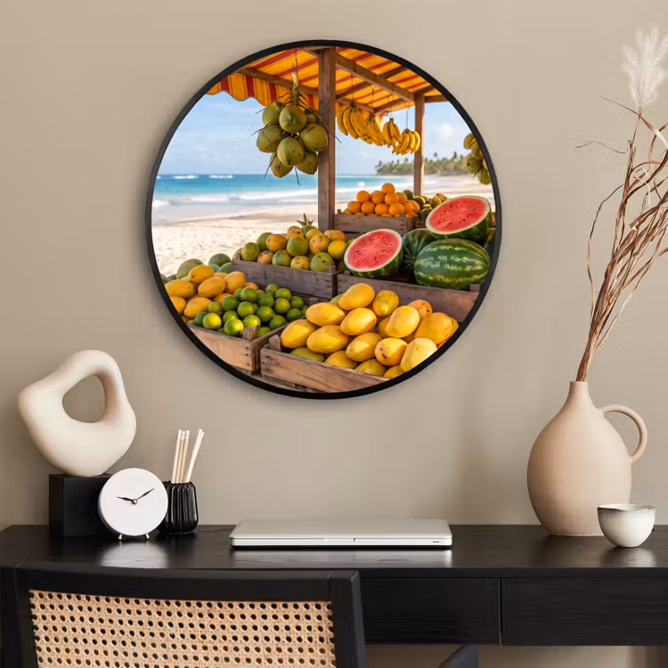 Ronde fotolijst - Fruit - Strand - Tropisch — 2