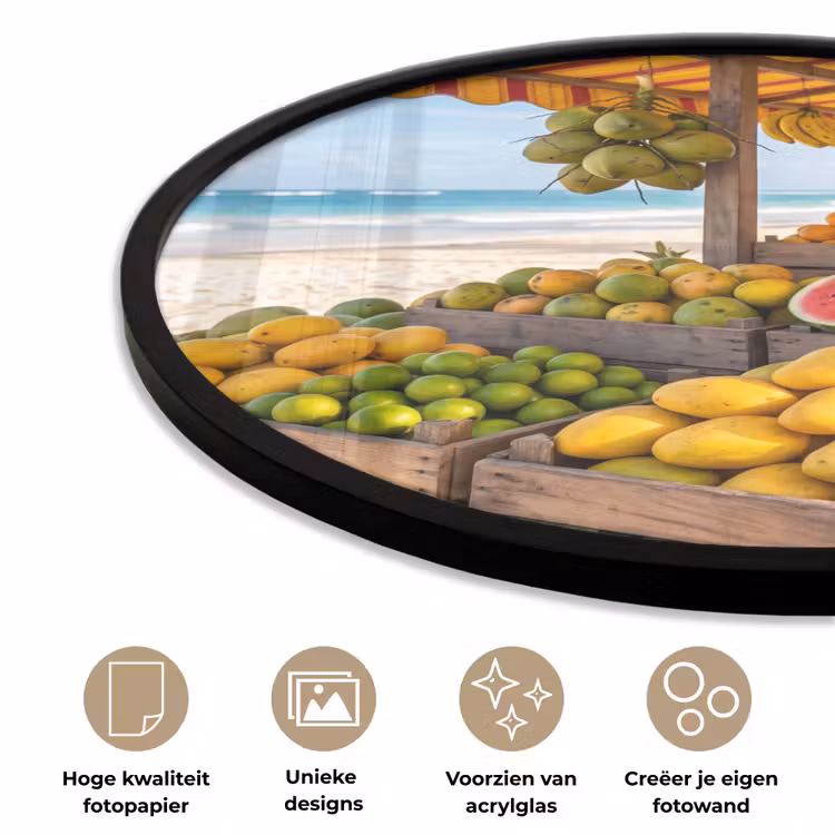 Ronde fotolijst - Fruit - Strand - Tropisch — 5