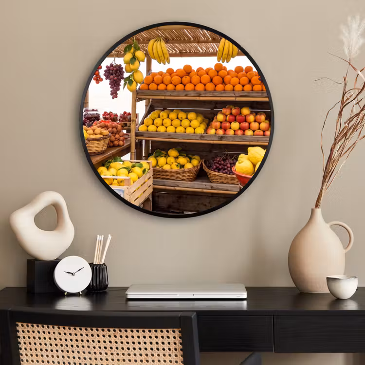 Ronde fotolijst - Marktkraam - Fruit - Vers — 2