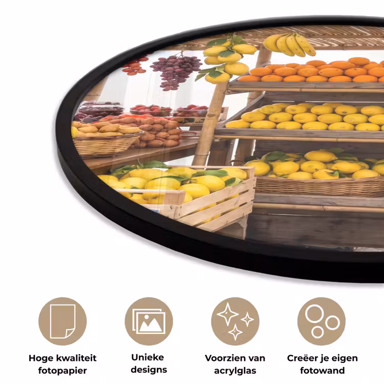 Ronde fotolijst - Marktkraam - Fruit - Vers — 5